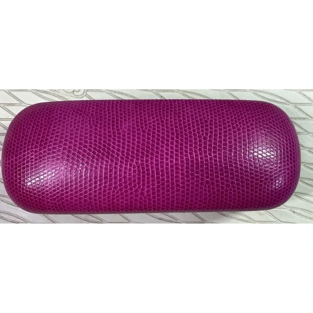 Lilly Pulitzer Eyeglass Holder Clamshell Case Hot Pink‎ W/Blue Felt Interior EUC